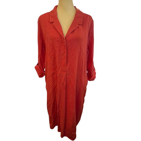 Soft Surroundings Dresses & Skirts - Soft Surroundings Embroidered Popover Shift Dress, Size XL, 100% Tencel